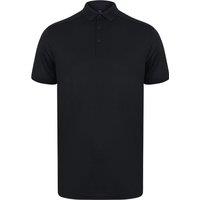 Henbury Men's Stretch Polo Shirt in True Black | Size: 2XL