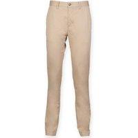 Front Row Men's Cotton Rich Stretch Chino Trousers in Stone | Size: 32R