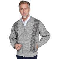 Tootal Men's Vertical Jacquard Zipper Cardigan in Grey | Size: Small