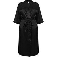 Towel City Women's Satin Robe in Black | Size: 8-10