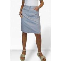 Paulo Due Women's Stretch Cotton Pencil Skirt Knee Length in Grey | Size: 20