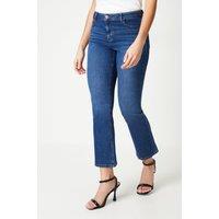 Dorothy Perkins Women's Petite Comfort Stretch Bootcut Jeans in Mid Wash | Size: 8