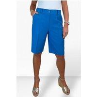 Paulo Due Women's Smart Pleated Tailored Shorts in Mid Blue | Size: 20