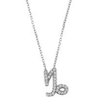 Latelita Women's Zodiac Star Sign Pendant Necklace Silver Capricorn in White