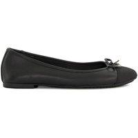 Dune London Women's Wide Fit 'Hallo' Leather Ballet Pumps in Black | Size: 3