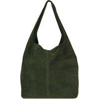 Olive Soft Suede Leather Hobo Shoulder Bag - BIAIX