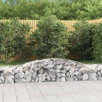 Berkfield Home Arched Gabion Baskets 7 pcs 400x50x40/60 cm Galvanised Iron in Silver