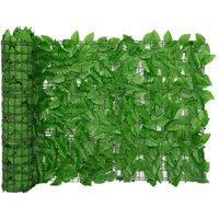 Berkfield Home Balcony Screen with Green Leaves 300x75 cm