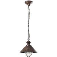 Netlighting Nautica 1 Light Small Outdoor Ceiling Pendant Light Clear Rust Brown E27