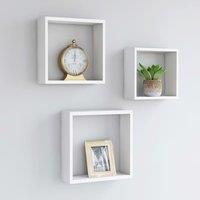 Berkfield Home Wall Cube Shelves 3 pcs White MDF