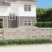Berkfield Home Arched Gabion Baskets 3 pcs 400x30x120/140 cm Galvanised Iron in Silver