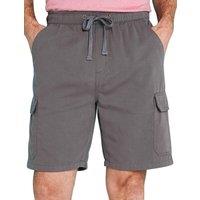 Pegasus Men's Pull On Cotton Cargo Short in Charcoal | Size: 34