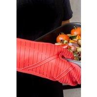 MasterClass Seamless Silicone Oven Glove With Cotton Sleeve in Red