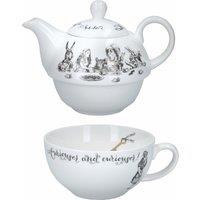 V & A Alice In Wonderland Tea for One Teapot in White