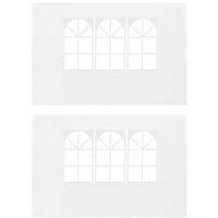 Berkfield Home Party Tent Sidewall 2 pcs with Window PE White