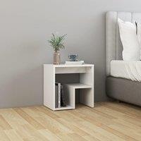 Berkfield Home Bed Cabinet High Gloss White 40x30x40 cm Engineered Wood | Size: 40 x 30 x 40 cm