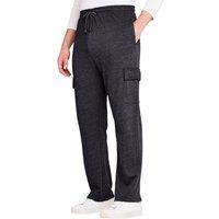 Pegasus Men's Soft & Comfortable Lounge Fleece Jogging Bottoms With Cargo Pockets in Black | Size: 48L