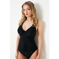 Gorgeous Women's Dd+ Plunge Tummy Control Tankini Top in Black | Size: 32GG