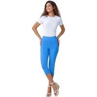 Roman Women's Cropped Stretch Trouser Capri Summer Leggings 3/4 Pedal Pushers in Light Blue | Size: 14
