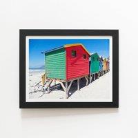 Warren Reed - Designer Beach Cabins Framed Art Print in Black | Size: W8 x H10