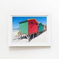 Warren Reed - Designer Beach Cabins Framed Art Print in White | Size: W8 x H10