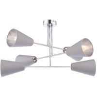 Oden 6 Light Grey Semi-Flush Ceiling Light