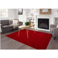 Smart Living Super Soft Fluffy Thick Pile Shimmer Shaggy Area Rugs in Burgundy | Size: 120 cm x 170 cm