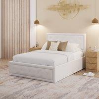 GFW Hollywood Ottoman Storage Bed in White | Size: Double