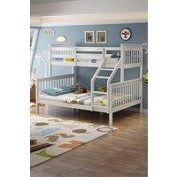SlumberWorx Noah White Wooden Triple Sleeper Bunk Bed - Single & Double