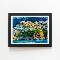 Warren Reed - Designer Positano, Amalfi Coast Framed Art Print in Black | Size: W20 x H30