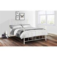 Ashfield Premium Stone White High End Metal Bed Frame | Size: King