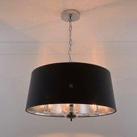 K LIVING Giovanna 3 Light Chrome Chandelier & Black Shade