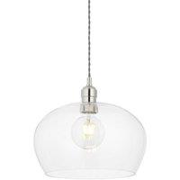 Netlighting 'LIVORNO' Dimmable Stylish Indoor Glass Single Pendant Ceiling Lamp in Silver