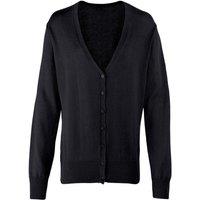 Premier Women's Cotton Acrylic V Neck Cardigan in Black | Size: 10
