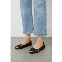Dorothy Perkins Women's Prim Peep Toe Ballet Pumps in Black | Size: 6