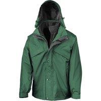 Result Men's Fleece Lined 3 in 1 Waterproof Jacket in Bottle Green | Size: XL