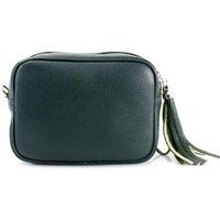 Kitise Women's Tassel Charm Genuine Italian Leather Small Camera Crossbody Bag in Dark Green