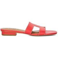 Dune London Women's 'Loupe' Leather Sliders in Red | Size: 3