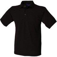 Henbury Men's Polycotton Heavy Polo Shirt in Black | Size: Medium