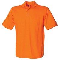 Henbury Men's Polycotton Heavy Polo Shirt in Orange | Size: 3XL