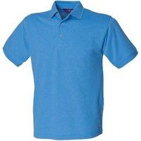 Henbury Men's Polycotton Heavy Polo Shirt in Mid Blue | Size: 3XL