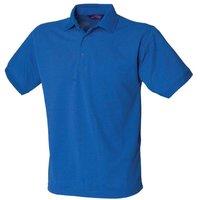 Henbury Men's Polycotton Heavy Polo Shirt in Royal | Size: XL