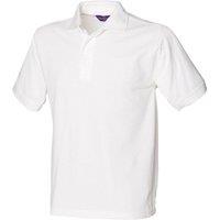 Henbury Men's Polycotton Heavy Polo Shirt in White | Size: XS
