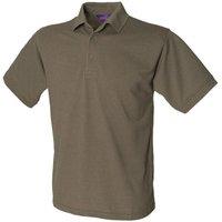 Henbury Men's Polycotton Heavy Polo Shirt in Olive | Size: XL