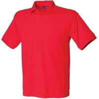 Henbury Men's Polycotton Heavy Polo Shirt in Red | Size: Medium