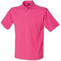 Henbury Men's Polycotton Heavy Polo Shirt in Fuchsia | Size: Large