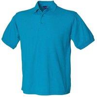 Henbury Men's Polycotton Heavy Polo Shirt in Turquoise | Size: Medium