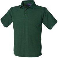 Henbury Men's Polycotton Heavy Polo Shirt in Bottle Green | Size: XL