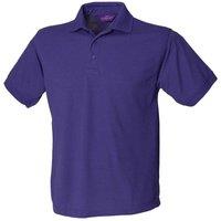 Henbury Men's Polycotton Heavy Polo Shirt in Purple | Size: Large