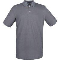 Henbury Men's Modern Fit Cotton Pique Polo Shirt in Dark Grey | Size: Medium